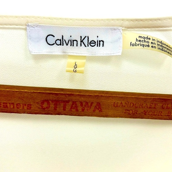 Calvin Klein Blouse Women's Large Flowy Lightweight Work Wear Bell Sleeve Breezy - Picture 7 of 7